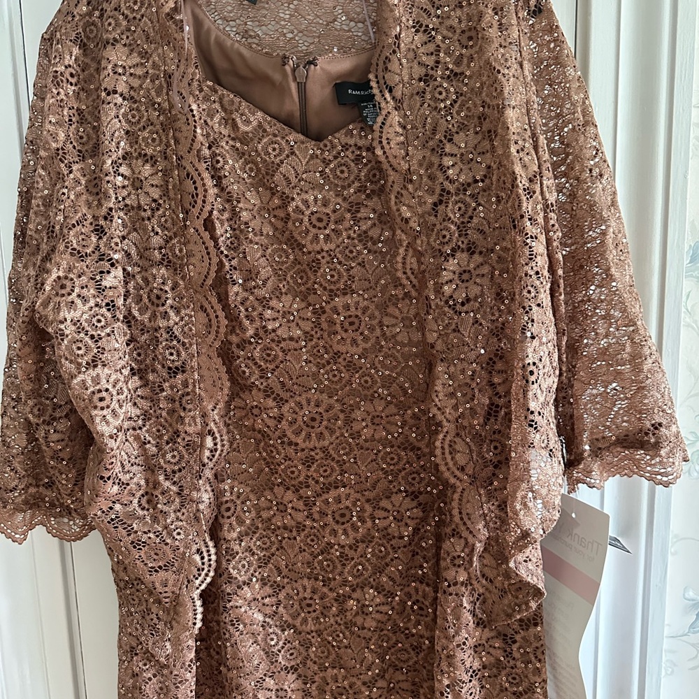 R&M Richards Brown Lace Robe Intimates